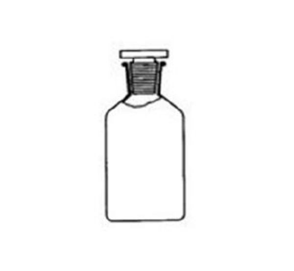 Picture of Solution bottle, clear glass, narrow mouth, with flathead plastic stopper, 500ml